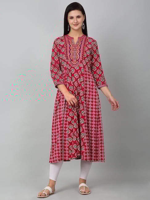 Cantabil Fuchsia Embellished Kurta-picture-10