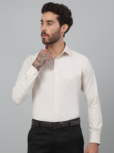 Cantabil Beige Regular Fit Shirt-image-22