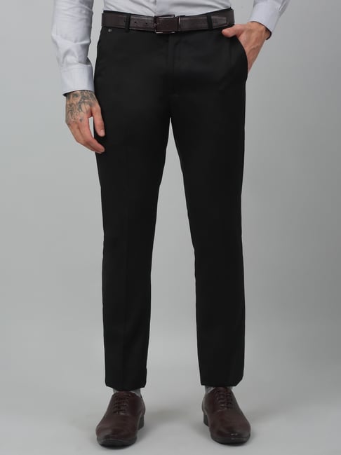 Cantabil Black Regular Fit Trousers-picture-17