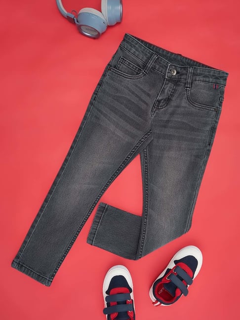 Pantaloons Junior Boys Grey Cotton Regular Fit Jeans-picture-35