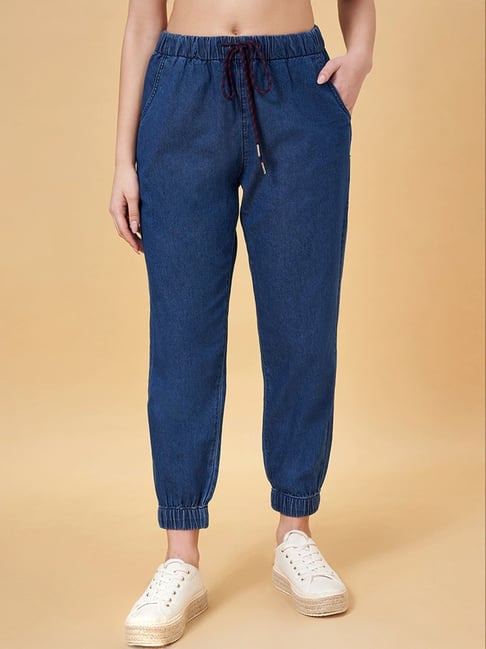 People by Pantaloons Blue Cotton Joggers-picture-43