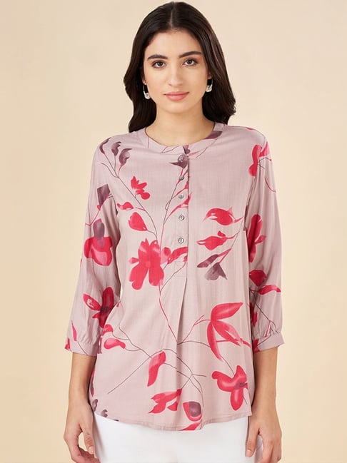 Akkriti by Pantaloons Dusty Pink Floral Print Tunic