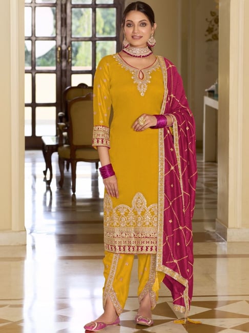 Autumnlane Yellow Saheli Amber Full Heavy Work Premium Kurta