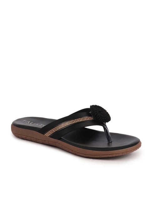 Fausto Women's Black Thong Sandals-picture-27