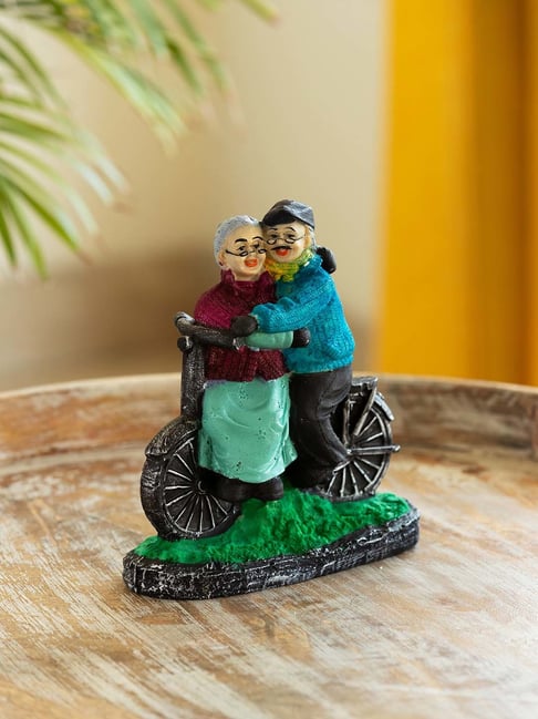 ExclusiveLane Multicolor Resin Italian Old Cycling Couple Showpiece-picture-10