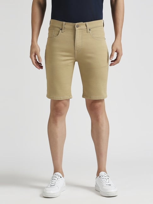 Pepe Jeans Beige Regular Fit Denim Shorts