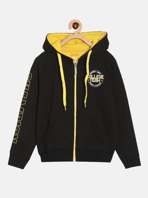Dixcy Scott Originals Kids Black Graphic Print Full Sleeves Hoodie-image-9