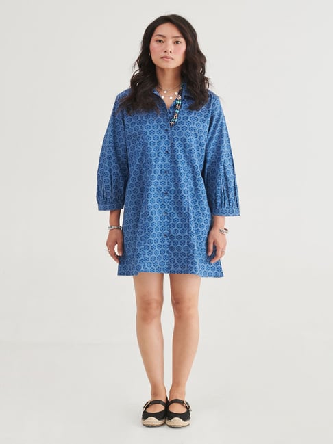 Prakriti Jaipur Indigo Berry Short Dress-picture-42