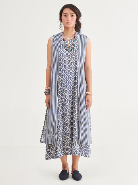 Buy Prakriti Jaipur Indigo Jacket Dress for Women Online @ Tata CLiQ Luxury