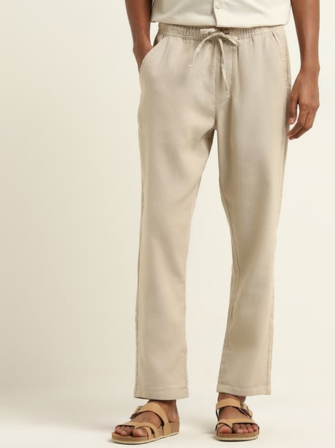 ETA by Westside Taupe Relaxed-Fit Mid-Rise Cotton Chinos