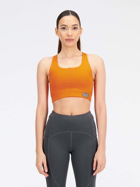 Buy New Balance Orange Square Neck Sports Bra for Women Online