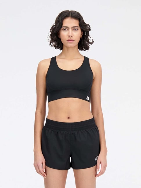 New Balance Black Round Neck Sports Bra