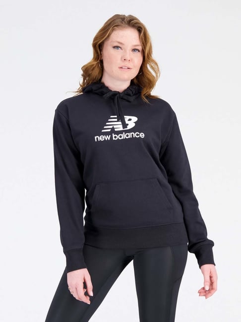New Balance Black Cotton Printed Sports Sweatshirt