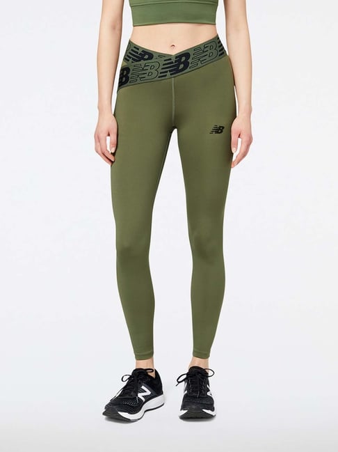 New Balance Olive Green Printed Sports Tights-picture-38