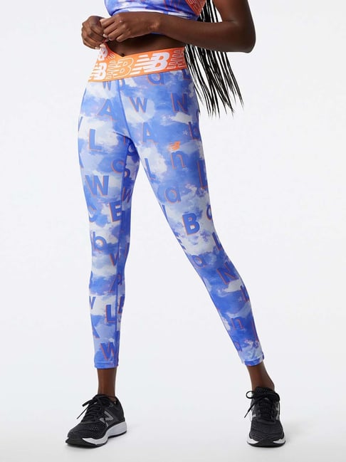 New Balance Blue Printed Sports Tights-picture-23