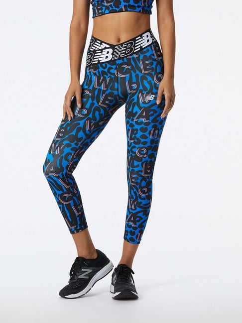 New Balance Blue Printed Sports Crop Tights-picture-24