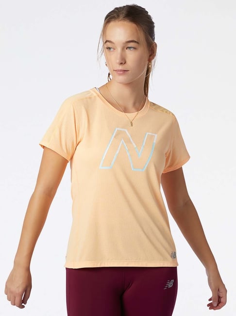 New Balance Peach Printed Sports T-Shirt-picture-11