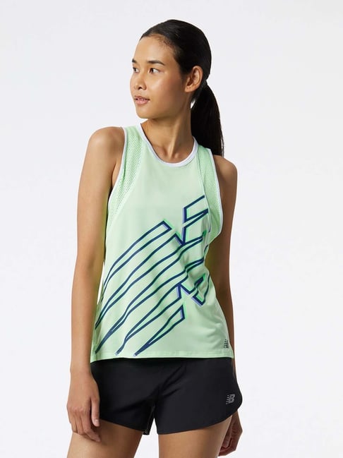 New Balance Green Printed Sports T-Shirt