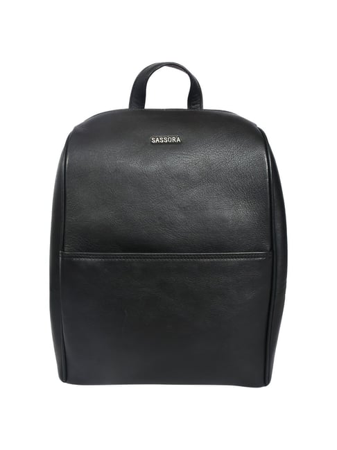SASSORA GAMY Black Leather Small Backpack - 65 Ltrs-picture-24