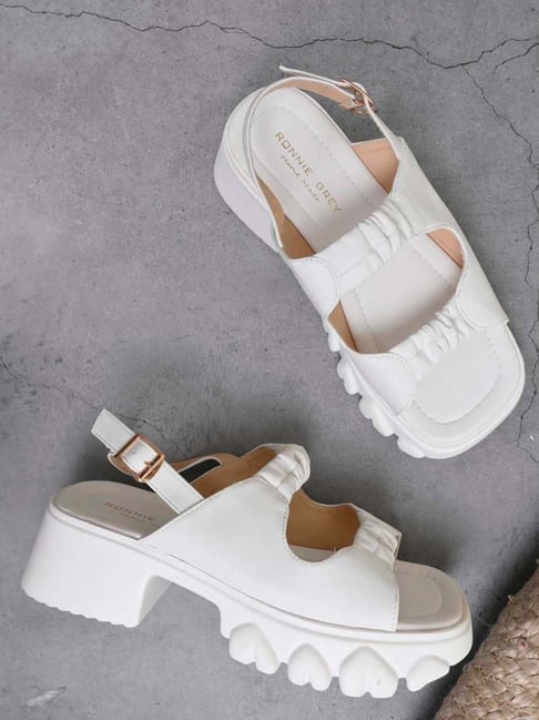 Ronnie Grey Women's White Back Strap Sandals-picture-39