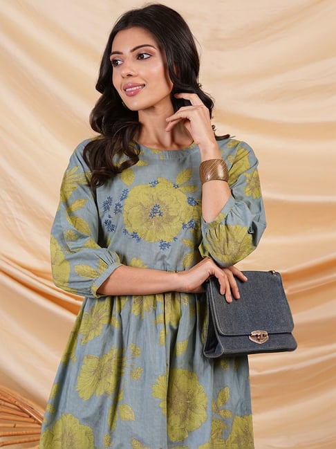grey and yellow dress + Lace Silver appliques Mustard Yellow And Silver Gray