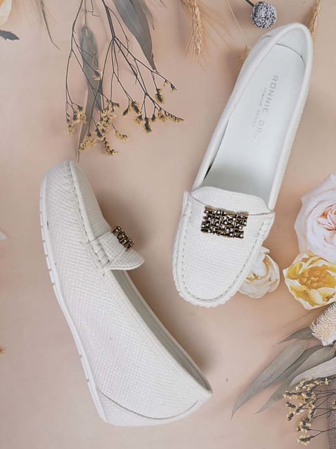 Ronnie Grey Women's White Casual Loafers-picture-40