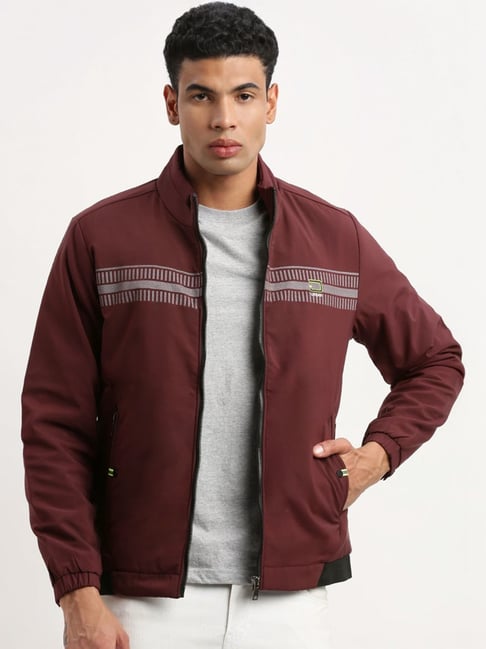 showoffff Showoff Maroon Slim Fit Printed Jacket-picture-25