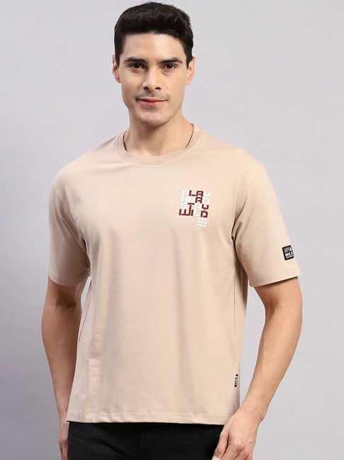 Rock.It Beige Regular Fit Printed T-Shirt-picture-39