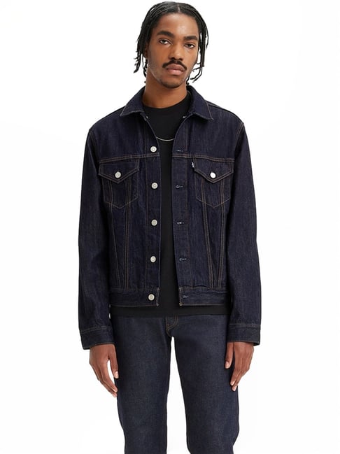 Denim Levis Men Black Solid Tailored Jacket Levi's® Big Tall