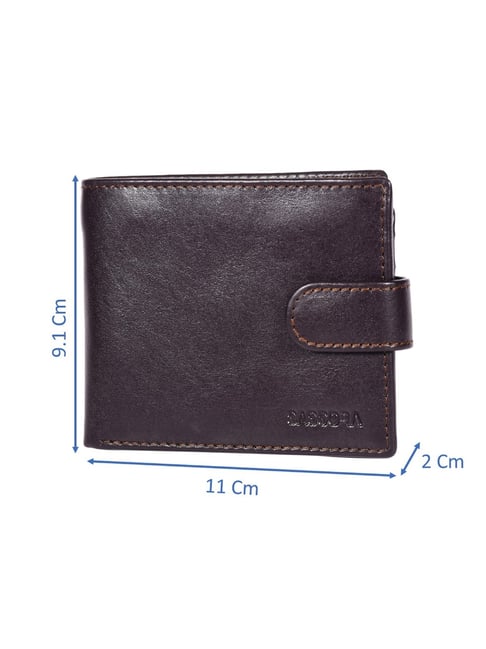 Buy SASSORA ARIA Brown Leather RFID Bi-Fold Wallet at Best Price