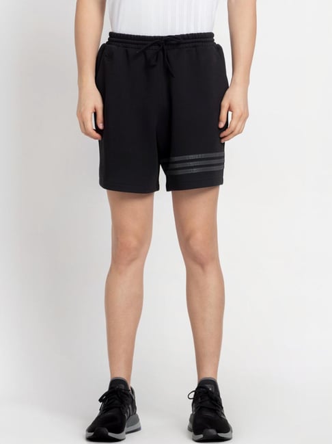 Adidas Originals Black Cotton Regular Fit Shorts-picture-41