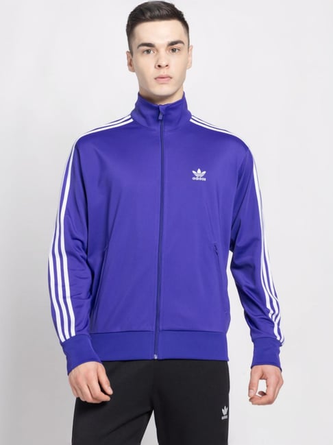 Adidas Originals Purple Regular Fit Striped Jacket