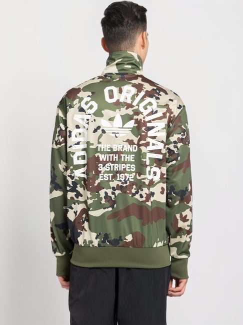 Adidas Originals Green Regular Fit Camouflage Jacket