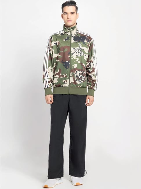 Adidas Originals Green Regular Fit Camouflage Jacket