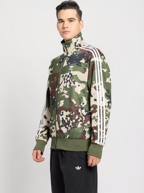 Adidas Originals Green Regular Fit Camouflage Jacket