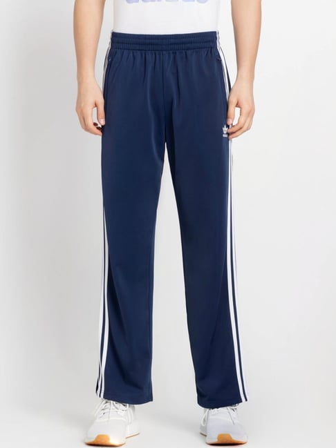 Adidas Originals Blue Regular Fit Striped Trackpants