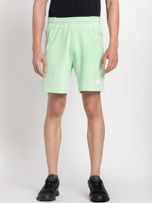 Buy Adidas Green Cotton Regular Fit Striped Sports Shorts for Mens