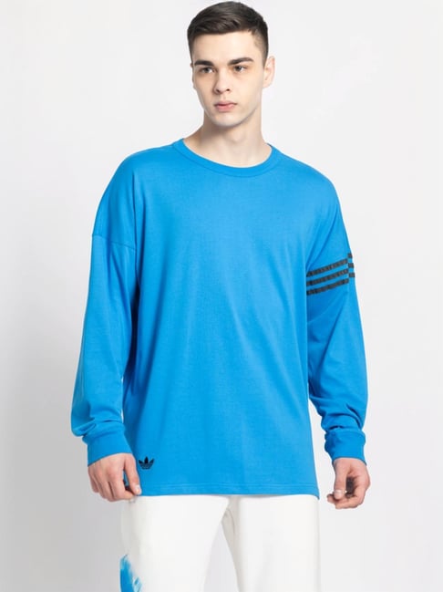 Adidas Originals Blue Cotton Oversize T-Shirt-image-31