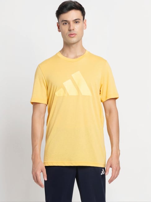 Adidas Orange Regular Fit Logo Printed T-Shirt-picture-43
