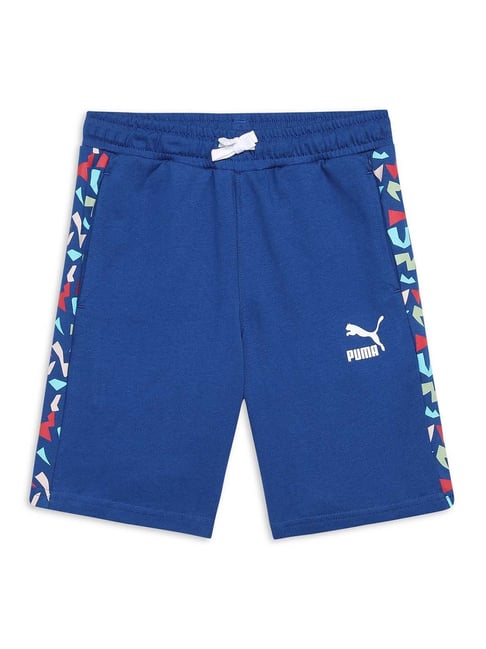 Puma Kids T7 Cobalt Blue Cotton Printed Shorts-picture-43