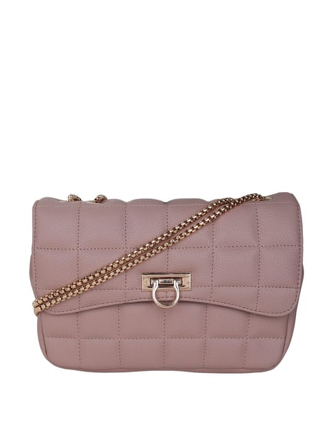 Carlton London Pink Quilted Medium Sling Handbag