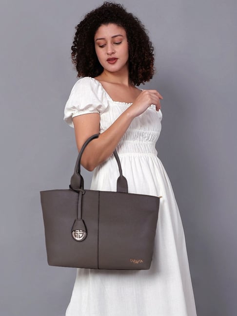 Carlton London Brown Solid Large Tote Handbag-image-18