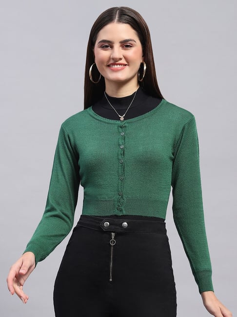 Monte Carlo Green Regular Fit Cardigan