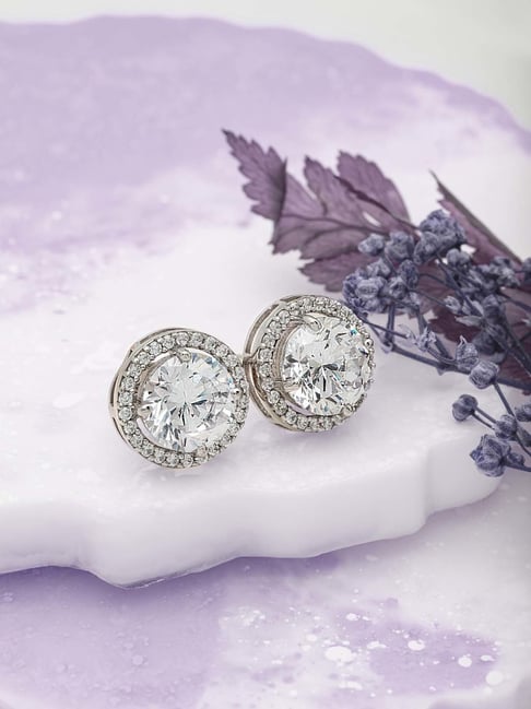 Silberry 925 Sterling Silver Classic Kiara 6mm Round Stud Earrings for Women