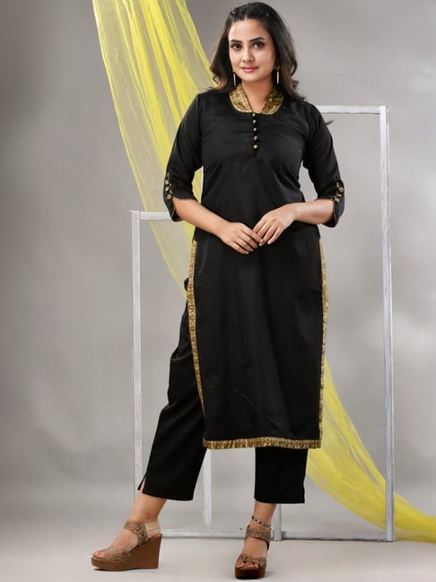 Charukriti Black Straight Kurta-picture-43