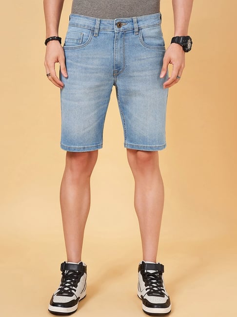 Sf Jeans By Pantaloons Light Blue Regular Fit Denim Shorts-picture-14