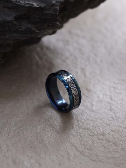 NVR Rhodium-Plated Finger Ring for Men