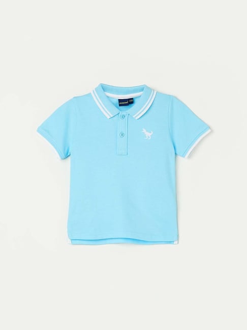 Buy Juniors by Lifestyle Blue Cotton Logo Polo T Shirt for Boys Clothing Online Tata CLiQ