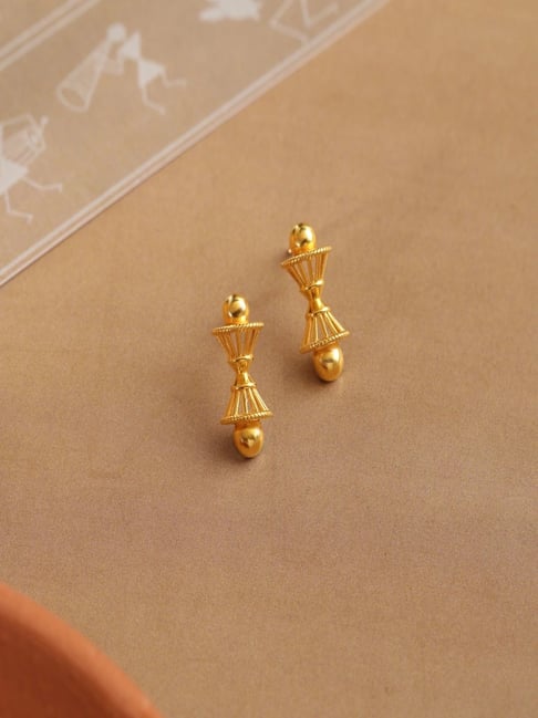Tanishq 22 Carat Gold Earrings Online Ishya 22kt Gold Earrings R