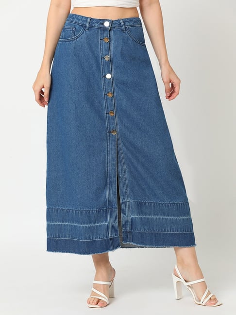 Denim midi skirt india best sale